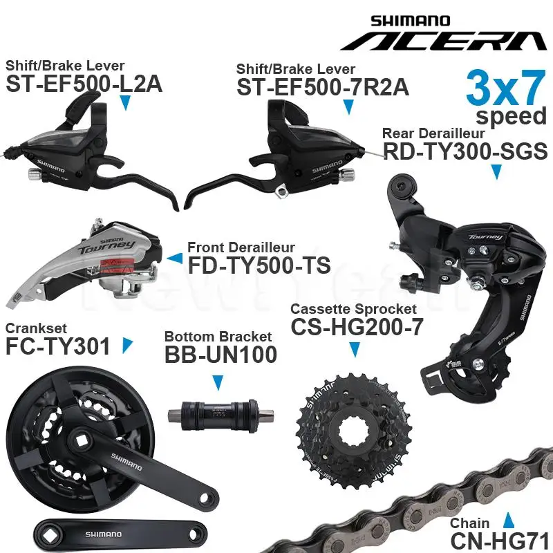 SHIMANO ALTUS Acera 3x7 Speed Groupset to EF500 Shifter TY500 przód/TY300 przerzutka tylna kaseta zębatka łańcuch korbowy