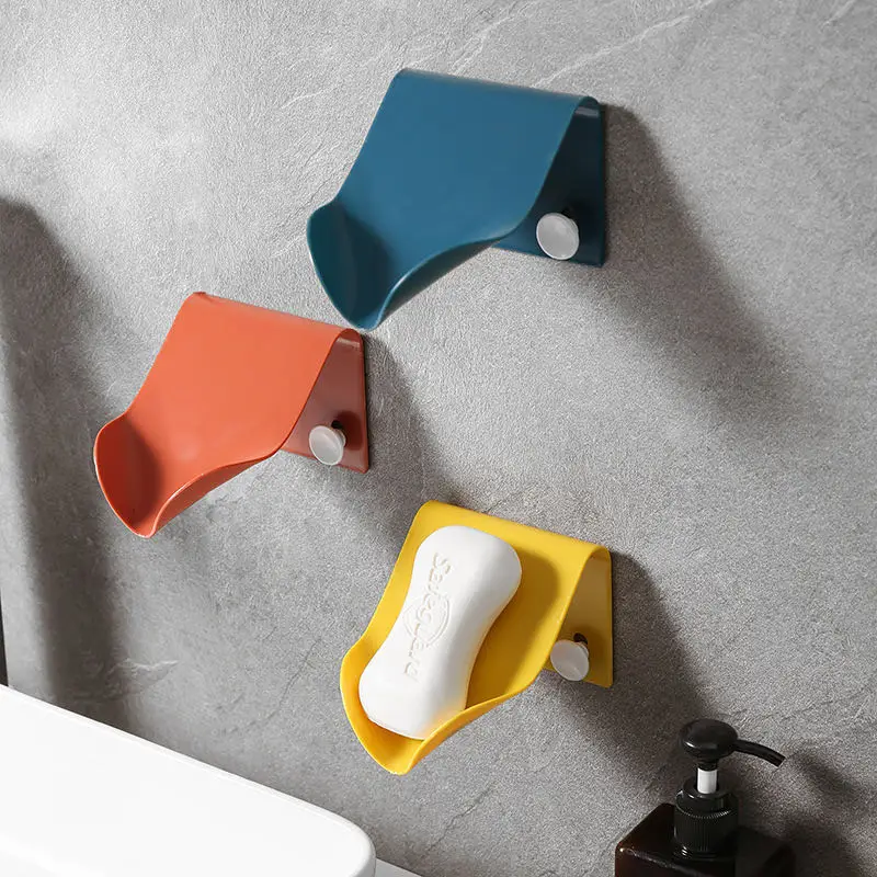 Upgrade Seamless Wall-Mounted Soap Holder Drainage Storage Finishing Racks Strong Seamless Stickers Hole-Free Soap Box