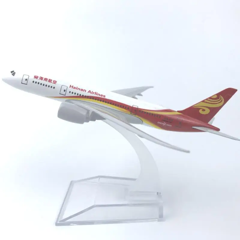 16cm Air China HaiNan Airlines B787 Model Airplane Boeing 787 Airways w Stand Metal Plane Model Aircraft Collections Gifts