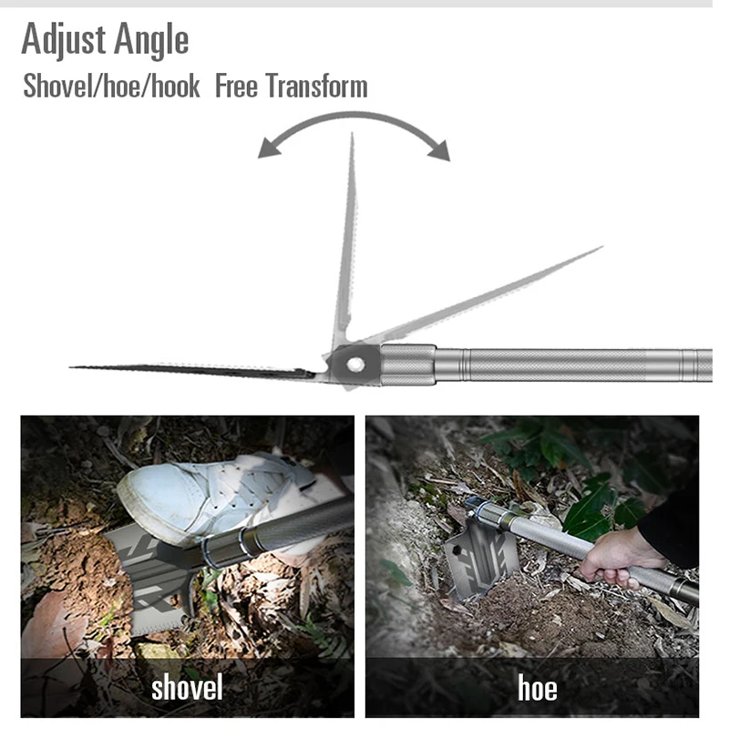 مجرفة قابلة للطي متعددة الوظائف للبقاء في الهواء الطلق ، مجرفة تكتيكية عسكرية ، مجرفة المشي لمسافات طويلة وحديقة ، أدوات حفر #3