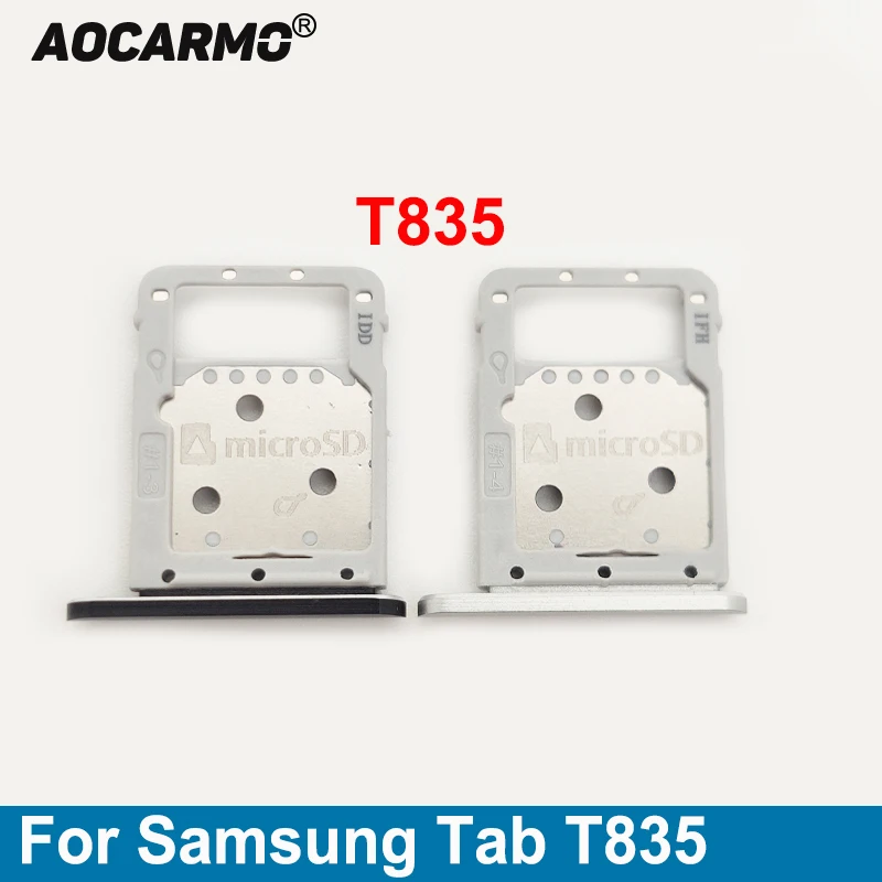 Aocarmo For Samsung Galaxy Tab T835 S4 4G SM-T835 MicroSD Holder Nano Sim Card Tray Slot Replacement Parts