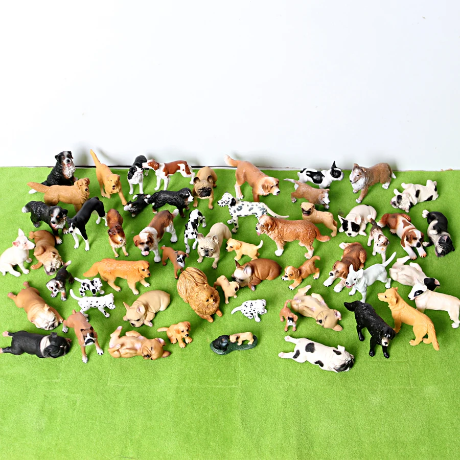 Figurines d\'animaux pour la décoration intérieure, figurines de chien St Bernard, cadeau pour les tout-petits, Simulation Retriever, Collie, Bull