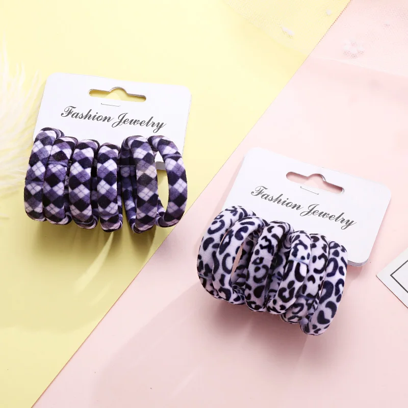 6PCS/Pack New Women Print Cotton Elastic Hair Bands Scrunchie Gum For Hair Rubber Bands Ponytail Holder Fashion Hair Accessories