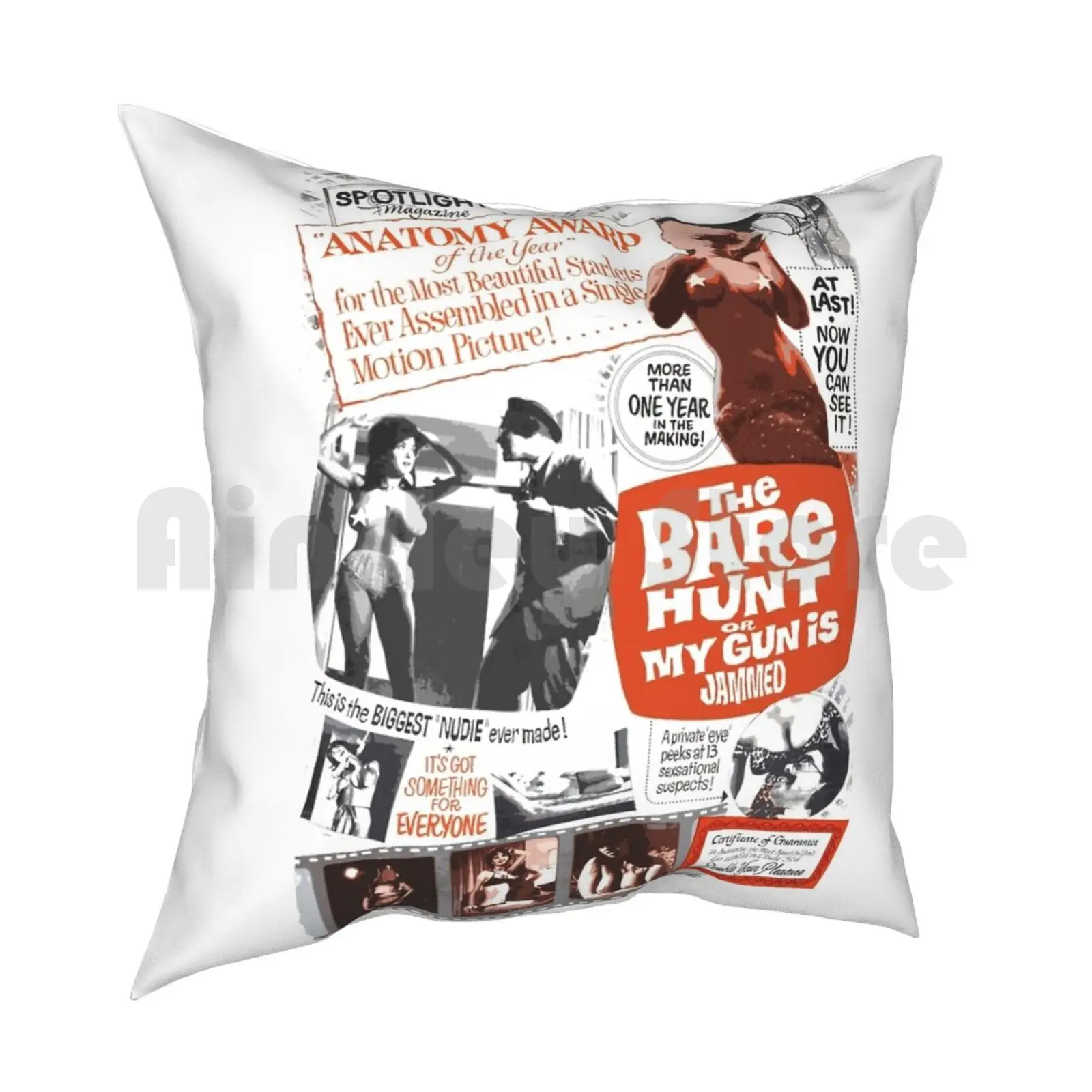 The Bare Hunt Pillow Case Printed Home Soft Throw Pillow Vintage Retro Vintage Movies Retro Movies Exploitation