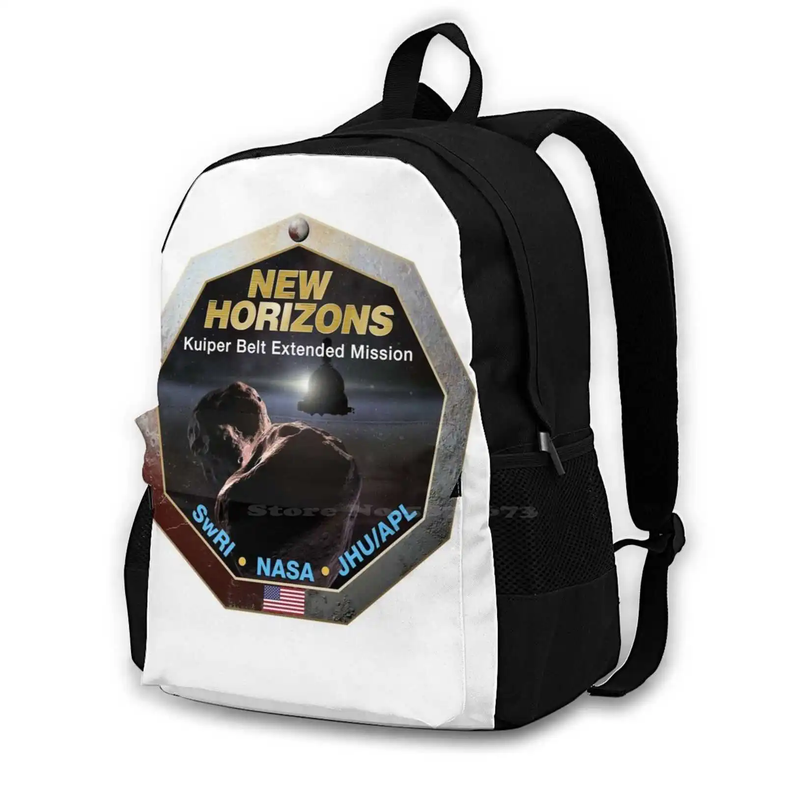 New Horizons Kuiper Belt Extended Mission Patch Large Capacity School Backpack Laptop Bags New Horizons Extended Mission Ultima