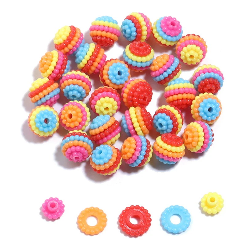 100pcs Colorful Bayberry Beads Round Loose Spacer Beads Fit Europe Beads For Jewelry Making DIY Earrings Bracelet Wholesale