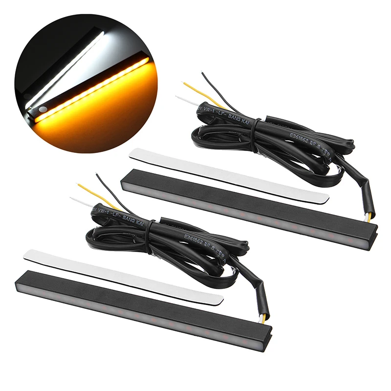 1 Pair 29 LED Aluminium Car Light DRL Ultra Slim Flowing Turn Signal Lamp F-Best luces led para vehículos led lights for car