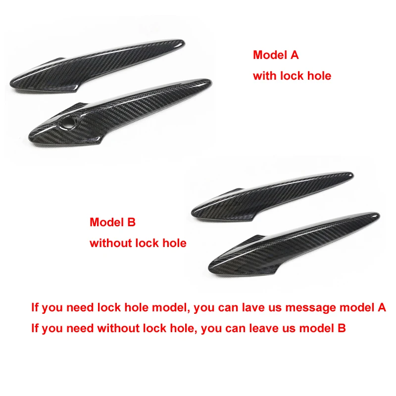 2pcs Car Carbon Fiber Exterior Door Handle Cover Trim fit for CIVIC TYPE R FN2 FK2 Only Euro Civic