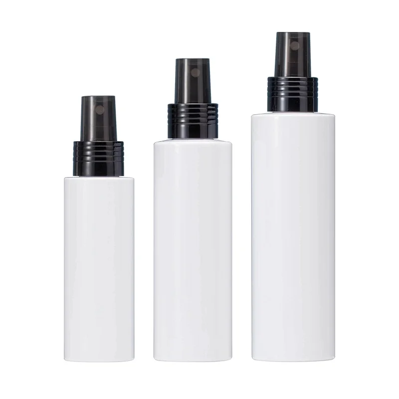 

20pcs Empty Plastic Bottle PET White Black Mist Spray Pump 3oz 100ml 150ml 200ml Atomizer Cosmetic Packaging Refillable Bottles