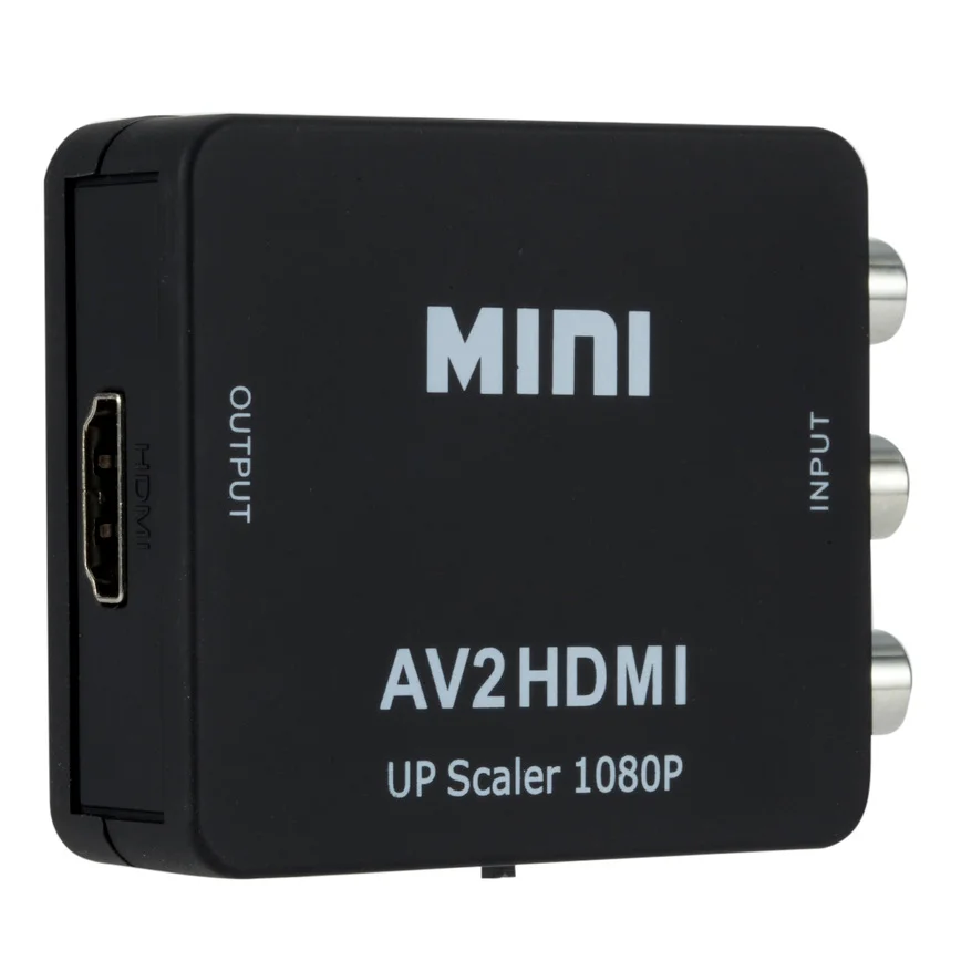 Grwibeou RCA AV to HDMI-compatible Converter AV/CVSB L/R Video Box HD 1080P 1920*1080 AV2HDMI Support NTSC PAL Output AV To HDMI