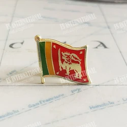 Sri Lanka National Flag Lapel Pins Crystal Epoxy Metal Enamel Badge Paint Brooch Souvenir Suit Personality Commemorative Gifts