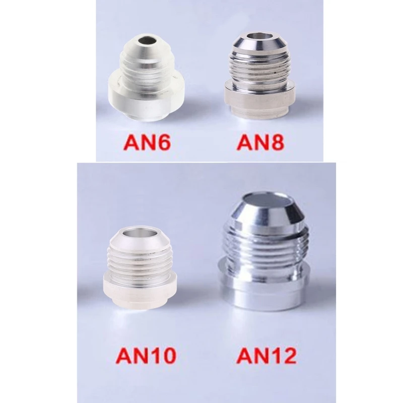 AN6-AN12 Male Welding Solder Fitting Straight Bung Hose Adapter Fuel Oil Tank Aluminum Thread Mounting Screw for Car Performance