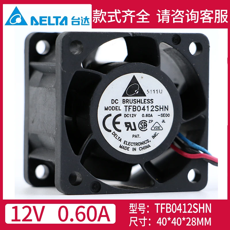 

Delta Electronics TFB0412SHN SE00 DC 12V 0.60A 40x40x28mm 3-Wire Server Cooling Fan