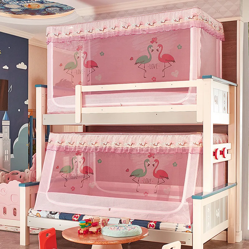 Bunk Bed Mosquito Net Upper and Lower 1.5M Trapezoidal Bed 1.2 M Household Encryption Children's Double-Layer Pattern Account