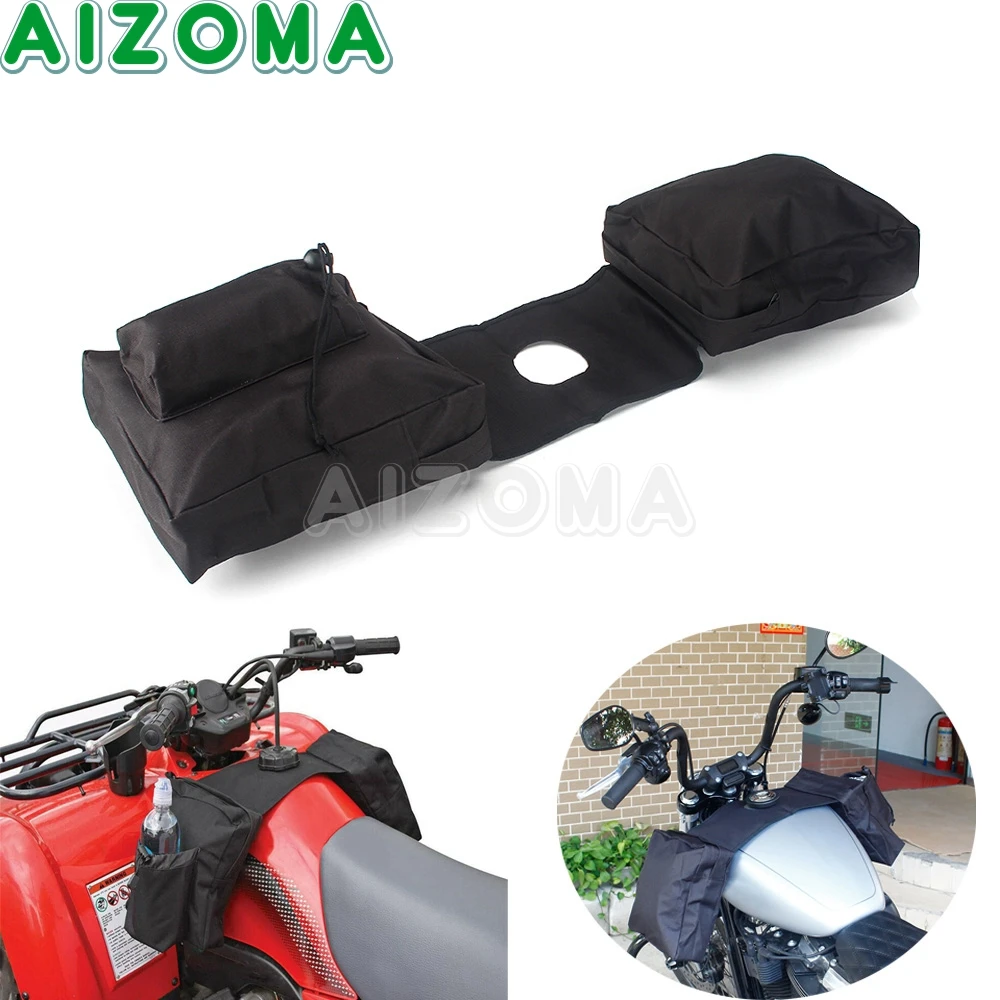 Universal Motorcycle ATV Fuel Tank Saddlebag Pocket Storage Bags  Black For Quad 4-Wheeler Gas Tank Saddle Bag For Honda Harley