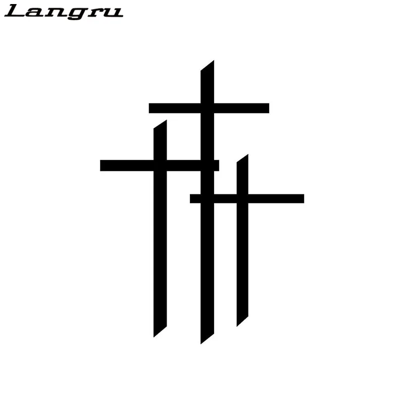 

Langru 12.2*17CM Funny Car Stickers Three Crosses Personalized Vinyl Car Decorative Car Accessories Jdm