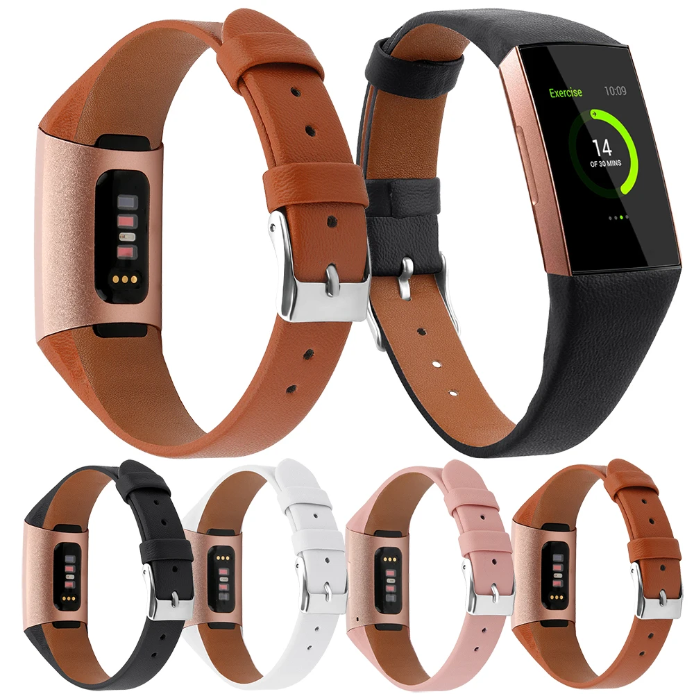Essidi Da Thật Dây Đeo Vòng Đeo Sức Khỏe Fitbit Charge 3 4 Vòng Tay Thông Minh Dây Khóa Vòng Đeo Sức Khỏe Fitbit Charge 3 4 3 SE dây Đeo Tay Vòng