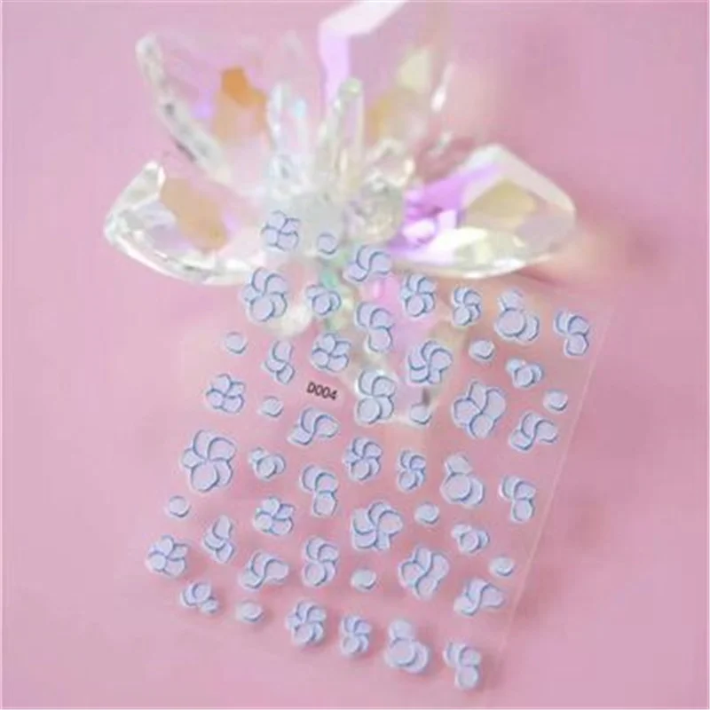 Fashion Hot Selling 6d Cubic DIY Engraved Flowers Nail Stickers Nail Art Manicure Waterslide Nail Decals Women Girls Gifts