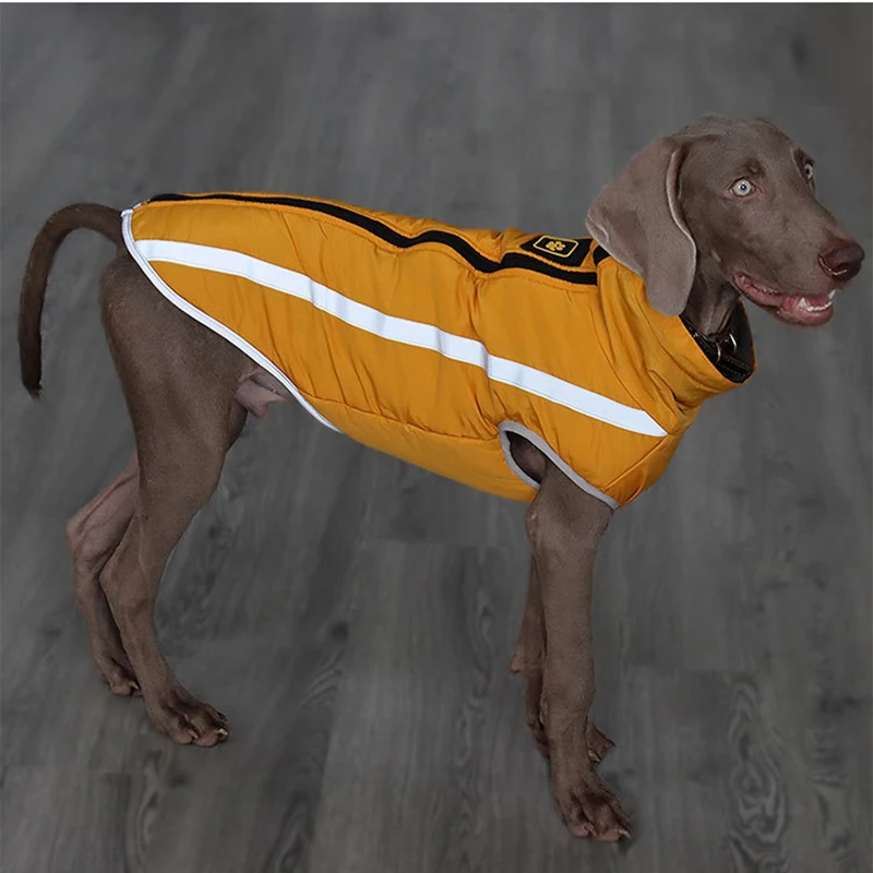 Reflective Big Dog Jacket with Buckle Winter Waterproof Pet Clothes for Large Dogs Weimaraner Whippet Greyhound Coat Clothing