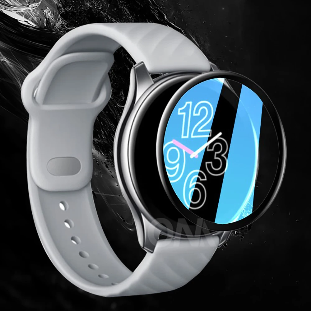Película protectora de vidrio de fibra suave para reloj OnePlus, Protector de pantalla completo curvo, 2020