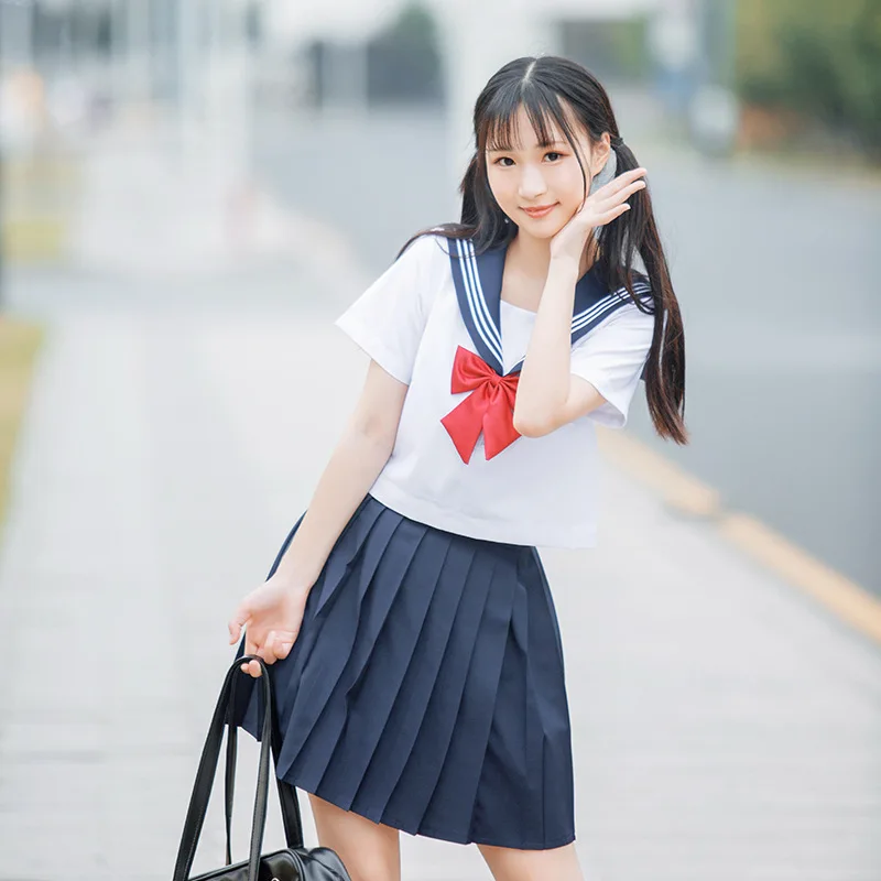 Uniformes scolaires pour femmes, Sexy, Collage d'étudiant, Costume Cosplay de fête des marins, Costume japonais à manches courtes JK, jupe plissée pour filles