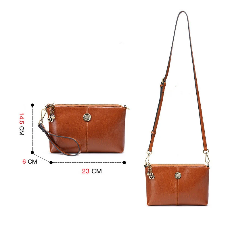 Brand Women\'s Bag Genuine Leather Clutch Small Square Bag Women Crossbody Bag Fashion Shoulder Bag Purses And Handbags Women Bag