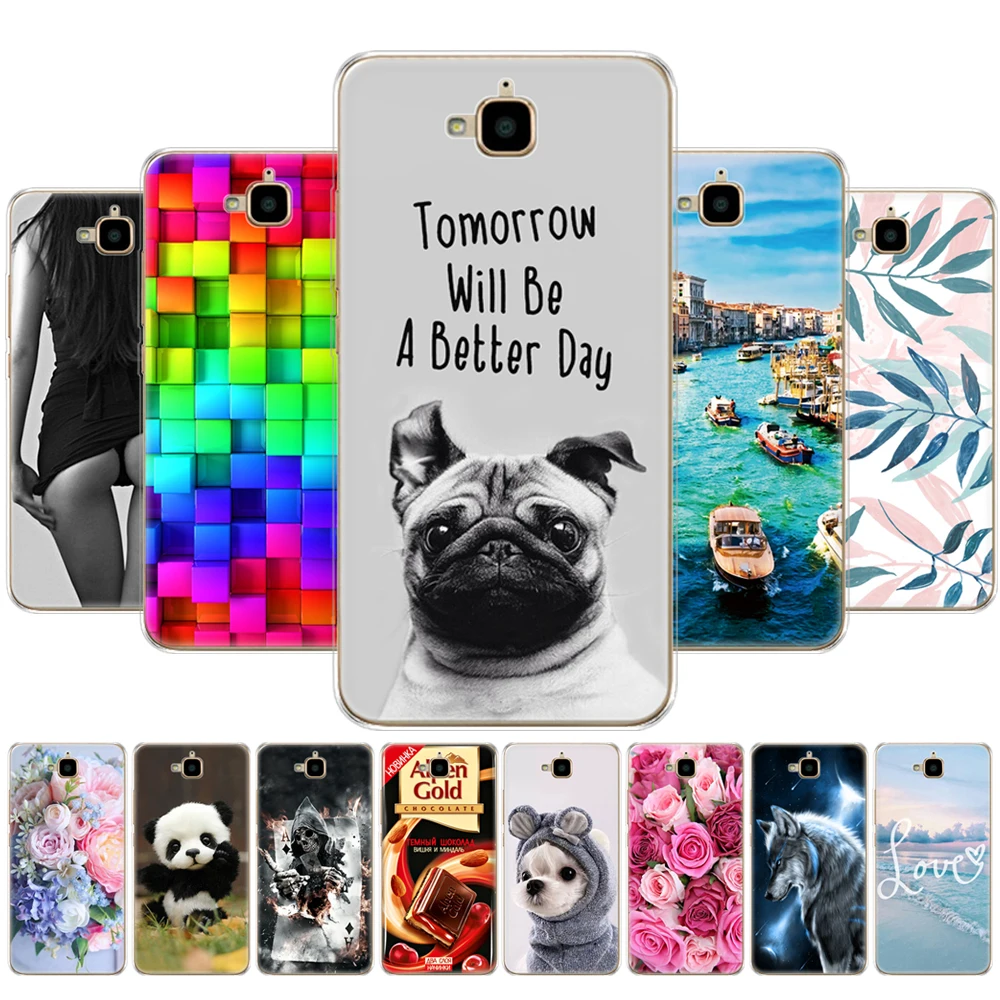 For Huawei Honor 4C Pro Case On Honor 4C Pro Soft TPU Silicon Back Phone Cover for Huawei Y6 Pro 2015 Case TIT-L01 TIT-TL00 Bags