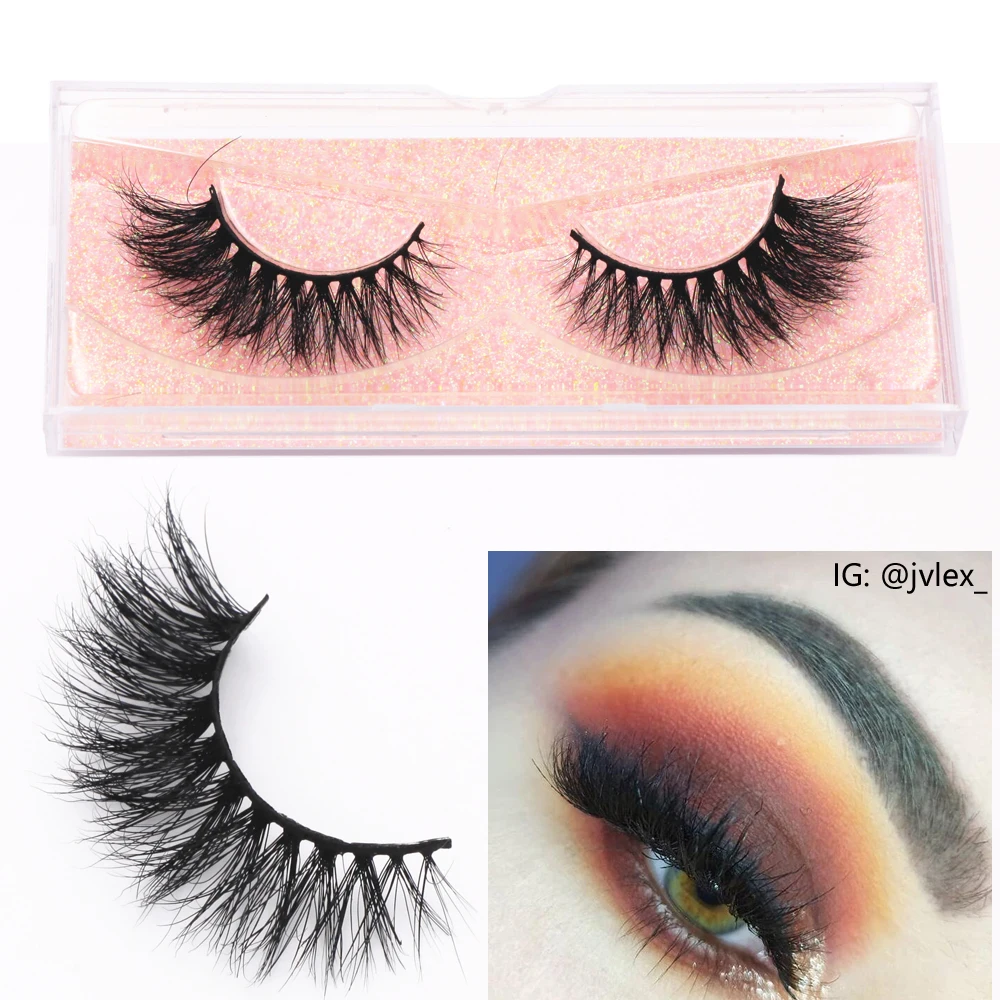 ขนตา 3D Mink Lash 100% โหดร้ายฟรีHandmadeเต็มStirp Lashes Fluffy WispyขนตาปลอมยาวDramatic Faux cils