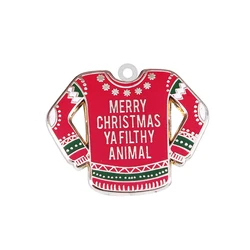 Christmas Sweater Acrylic Pendants 24MM Opaque Epoxy Resin Charms Fit DIY Jewelry Earring Bracelet&Necklace Making Crafts 10PCS