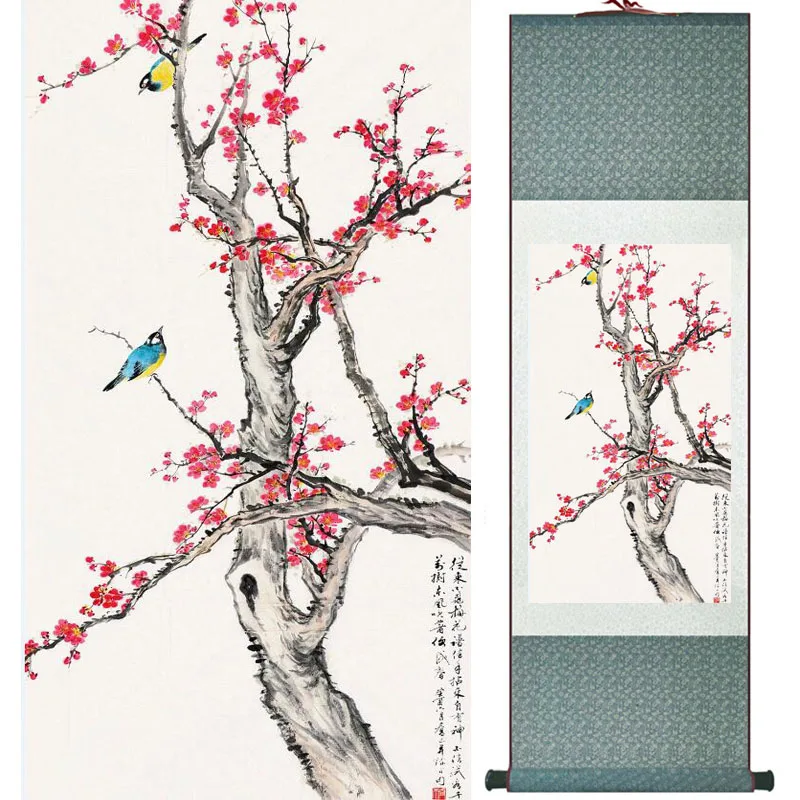 

plum blossom Painting Home Office Decoration Chinese scroll painting birds painting birds and flower painting LTW2017120203