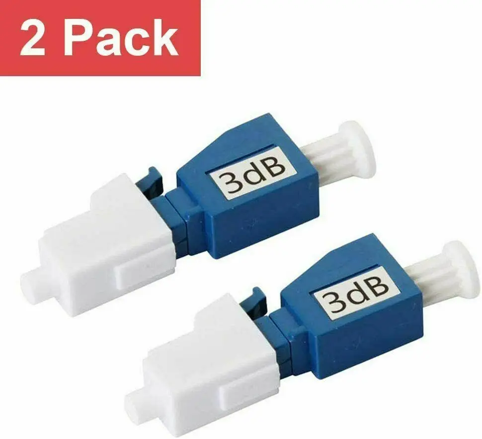 2-PACK LC/UPC Singlemode Fiber Optic Attenuator Male/Female 3-10dB