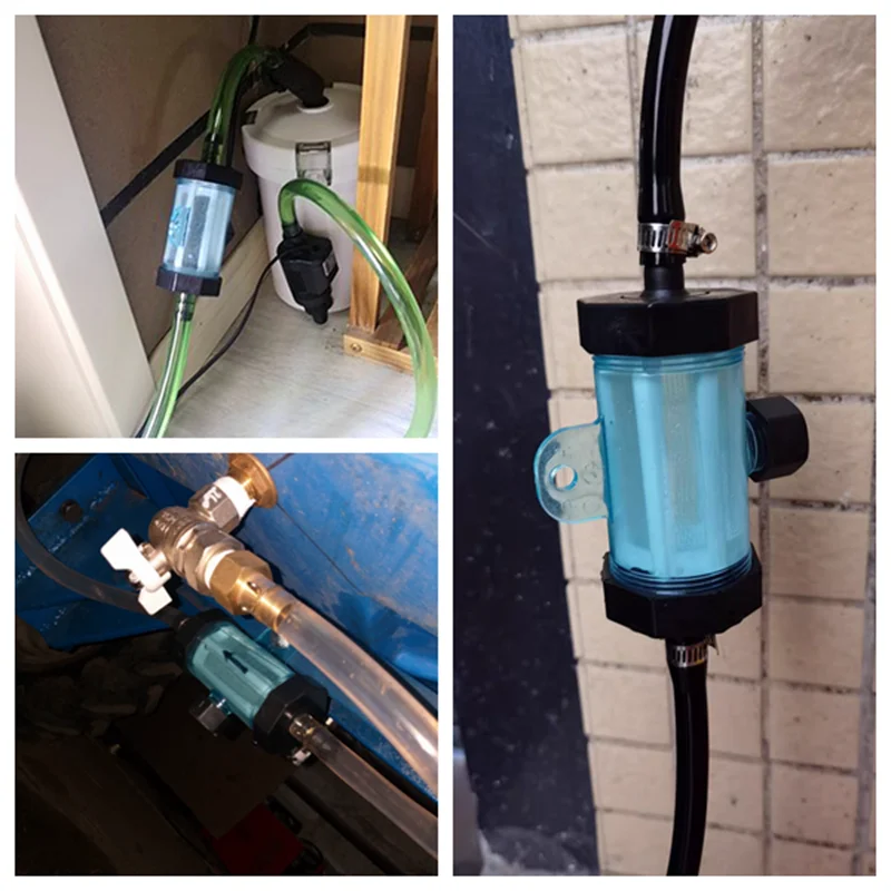 1Pc O.D 8~25mm Pagoda Hose Filter, Car Wash Garden Irrigation Fittings Aquarium Fish Tank Transparent Soft Water Pipe Filter Cup