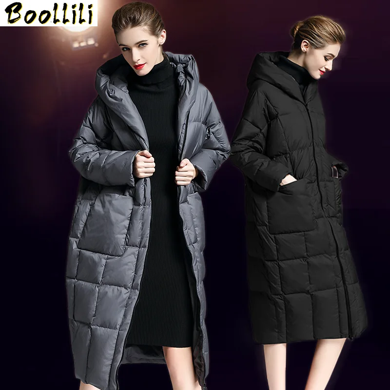 90% White Boollili Duck Down Jacket Women Clothes 2023 Winter Coat Women Korean Hooded Puffer Jacket Women Warm Parka