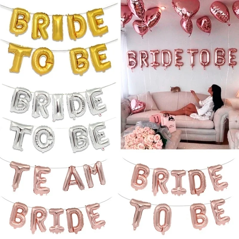 เจ้าสาว To Be บอลลูน Rose Gold ทีมเจ้าสาวบอลลูน Hen Party อุปกรณ์เสริมเจ้าสาวงานแต่งงาน Bachelorette Party Decor