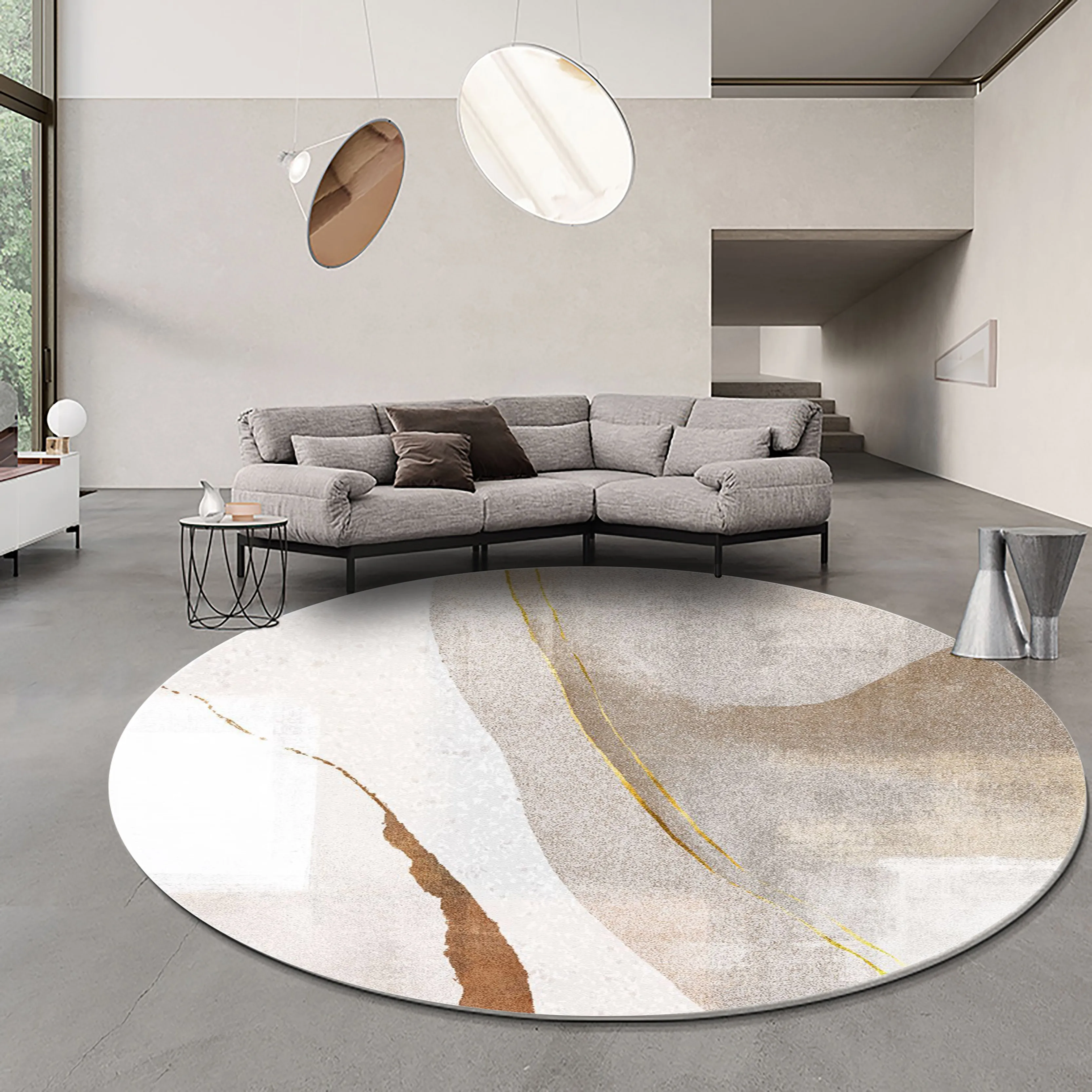 Nordic Ins Carpet Living Room Sofa Coffee Table Round Rugs for Bedroom Soft Bedside Blanket Modern Carpets Kids Room Round Mat