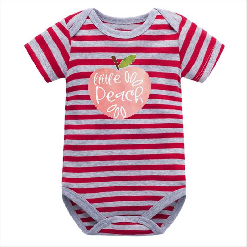 Peach Baby Matching Family Outfits 2021 Cute Little Peach T-Shirts Print Cotton Fashion 2021 Kids Clothes Girls M