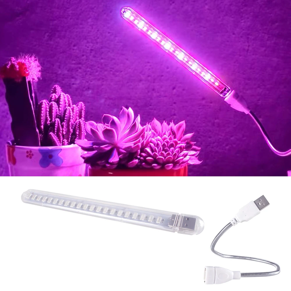 Usb led crescimento da planta luz espectro completo crescimento da planta promoção luz mangueira flexível portátil planta luz plântula crescimento da flor