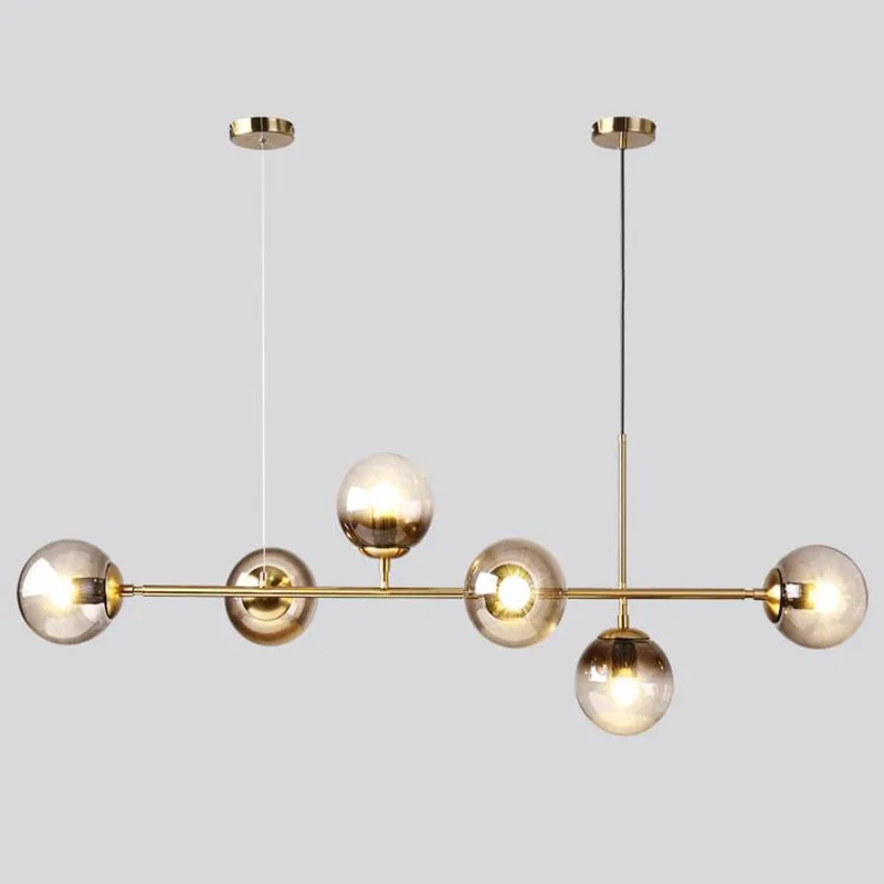 

Newest Design Glass Balls Chandeliers Concise Style Art Decorate Hanging Lamp Dinning Living Room Light Led Pendant E27 Bulb