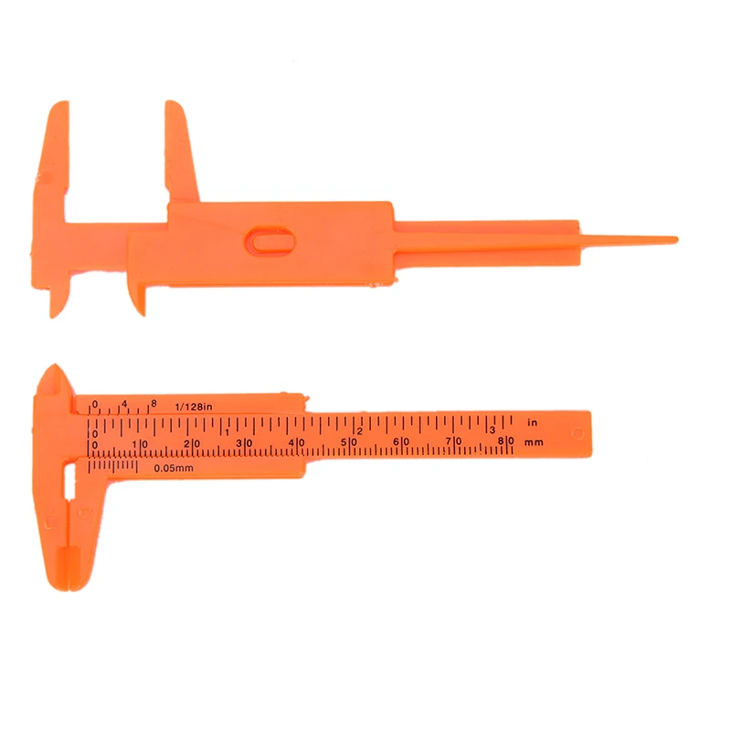 New 1Pc 80mm Mini Plastic Sliding Vernier Caliper Gauge Measure Tool Ruler Micrometer