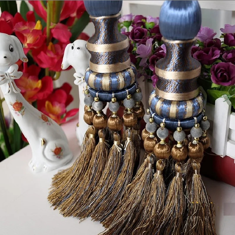 2PCS/SET Curtain Hanging Ball straps Tied Rope Hanging Ball Curtain Buckle Hook Tassel strap L2145