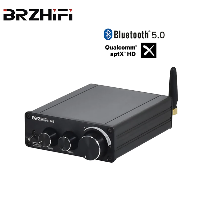 BRZHIFI Bluetooth 5.0 QCC5125 MA12070 wzmacniacz 2*80W 2.1 moc HD Audio AUX APTX APTX-HD HiFi Mini Amp DIY Stereo kino domowe