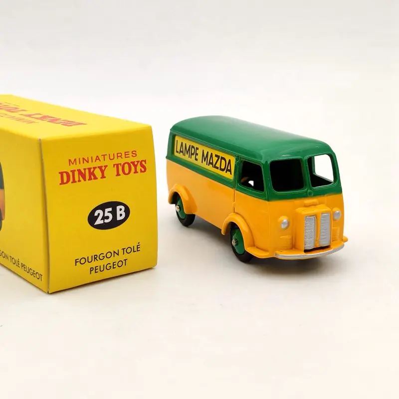 Atlas 1:43 ของเล่นDinky 25BสำหรับP ~ geot Fourgon Tole D.3.A LAMPE MAZDAสีเขียวDiecast