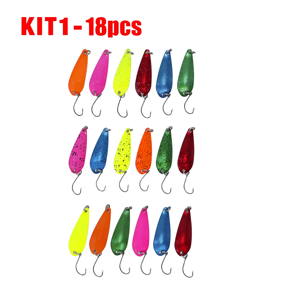 Jerry Freshwater Fishing Lure Set Area Trout Spoon Lure Kit Assortment Wholesale Metal Spinner