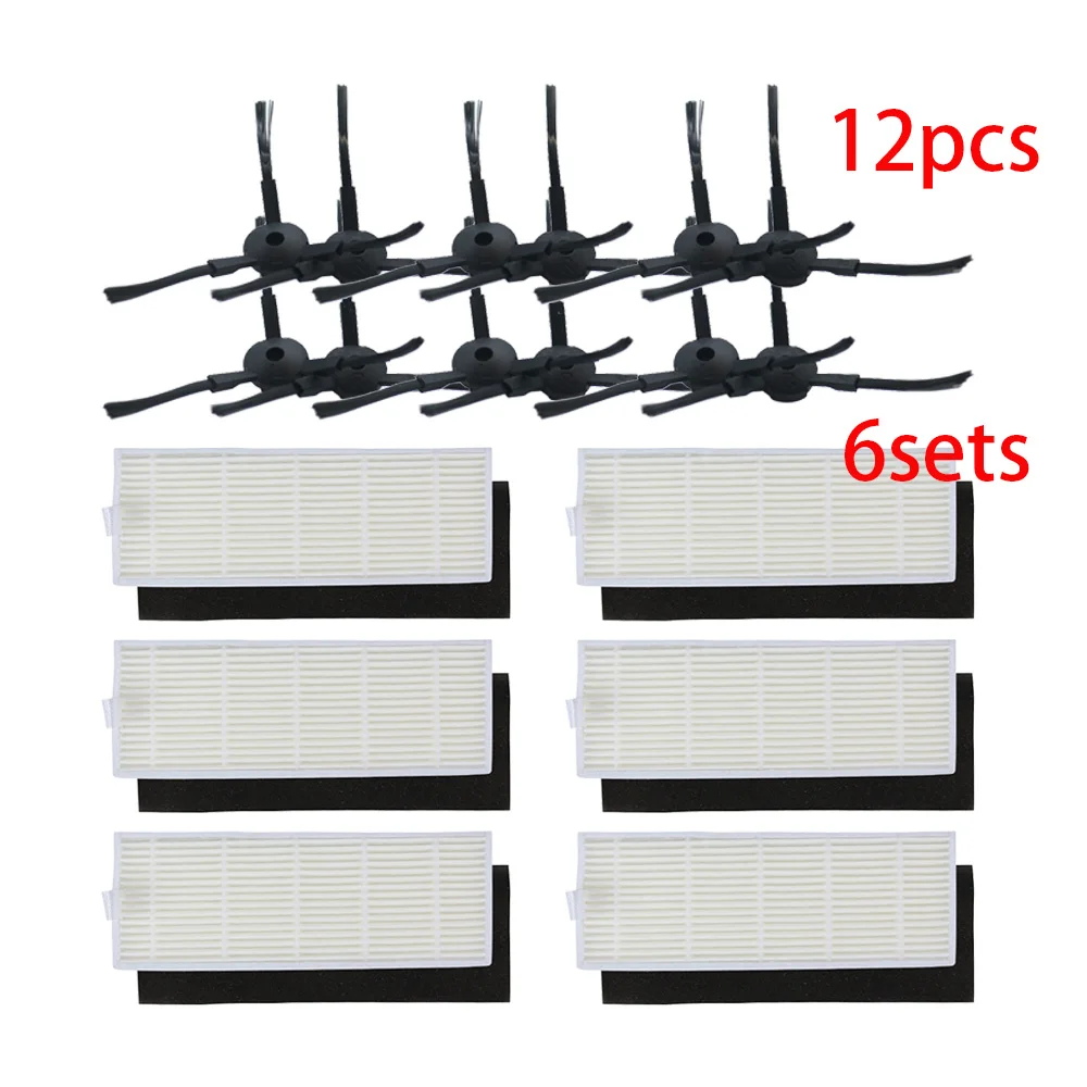 12 stücke Hohe qualität Pinsel & 6 sets Filter für ilife a40 a6 a4 a4s teile filter Seite Pinsel danhui roboter staubsauger teile