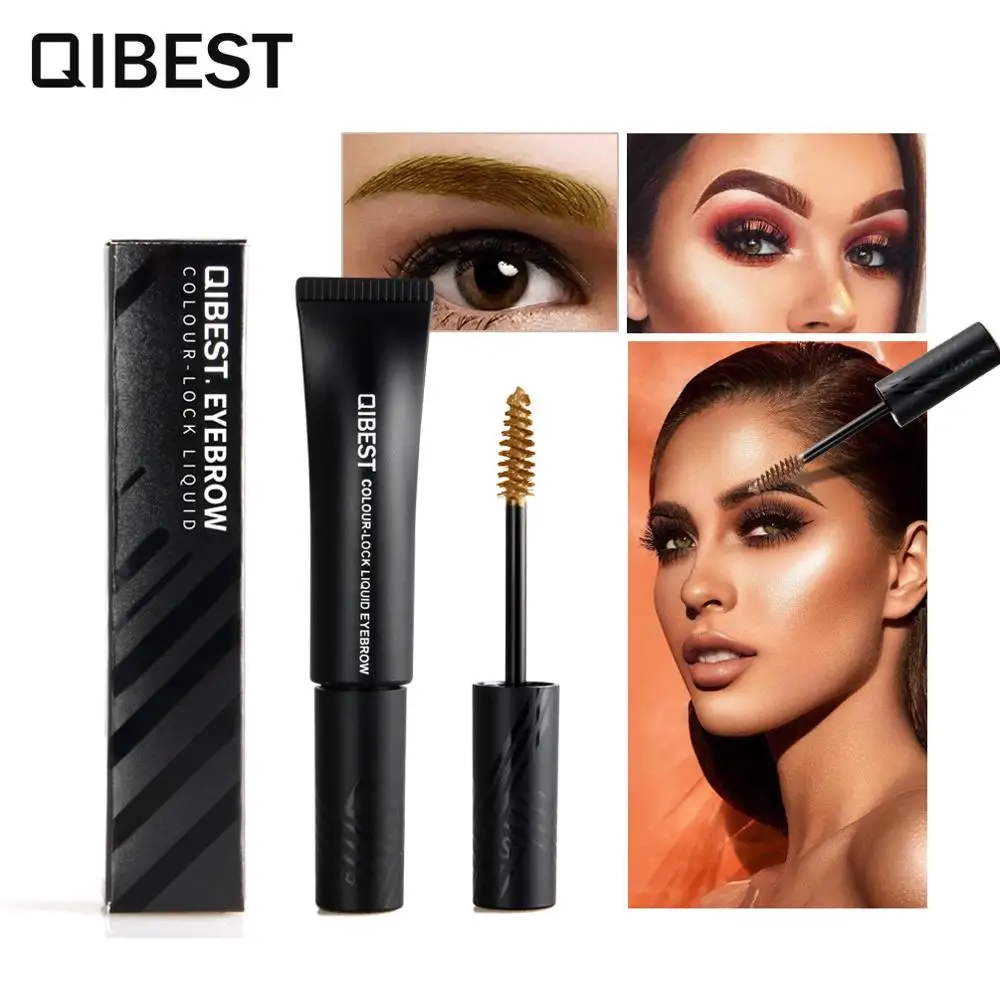 QIBEST 4-color مقاوم للماء طويلة الأمد الحاجب كريم المهنية غير يتلاشى العين تصفيف ماكياج المهنية ماكياج أداة