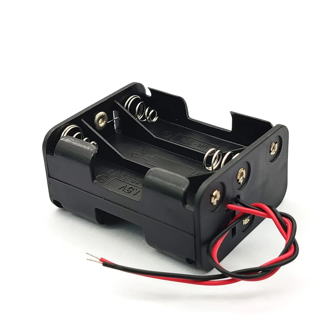 6AA 9V Battery Storage Holder 6 AA Battery Case AA Battery Box Battery Clip Slot Double Layer Back To Back With Cable