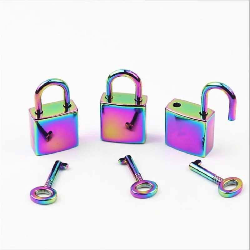 10pcs Luggage Handbag Metal Accessories Color MULTI Light Bread Padlock Key Lock