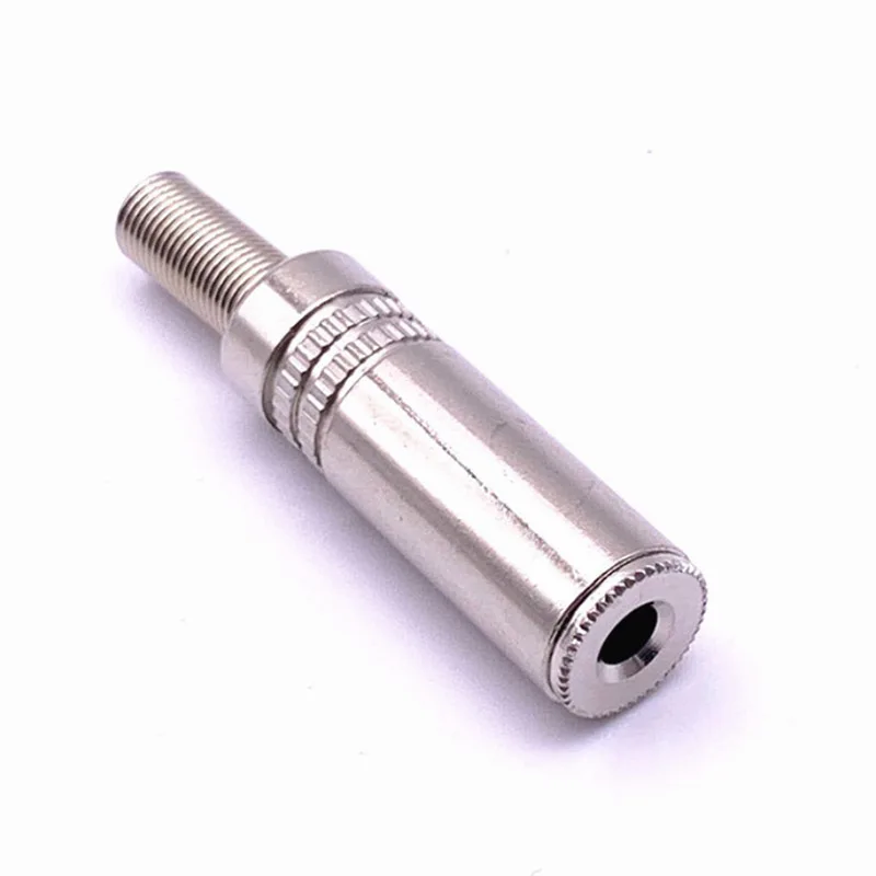 2 stks DIY 3.5mm inch 3 Pole TRS Stopcontact Vrouwelijke Stereo Audio Plug Microfoon draad soldeer type Draad diameter 4mm