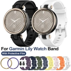 Silicone Strap For Garmin Lily Band With Protective Film Tempered Glass for For Garmin Lily Watch Correa Bracelet 14mm Straps