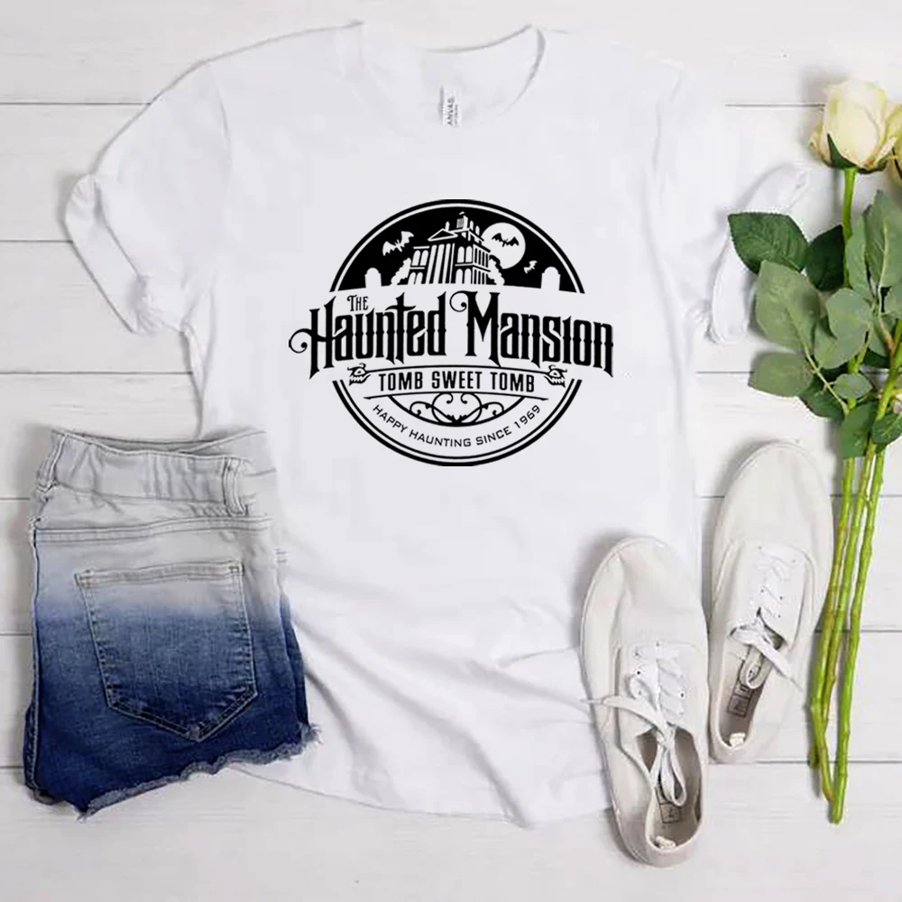 Haunted Mansion Retro Tee Vintage Ride Shirt Haunted Mansion WDW Shirt Vintage Style Distressed Unisex Tee Women Summer Shirt